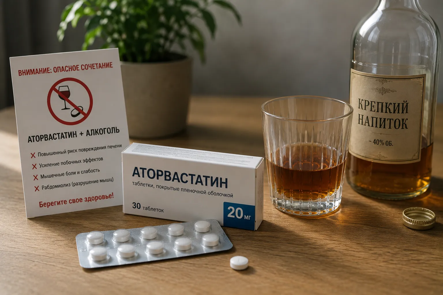 Можно ли принимать аторвастатин с алкоголем