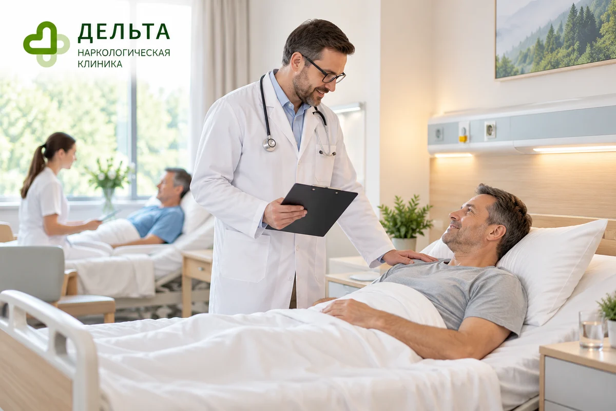 Мужчина лежит в стационаре на койке